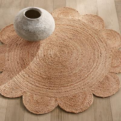 La Redoute Hempy Round 120cm Diameter Hand Woven 100% Jute Rug