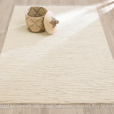 La Redoute Legnaa Fringed Hand Knotted Wool Rug