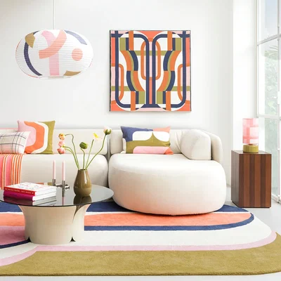 La Redoute Geometric Print Cotton Rug