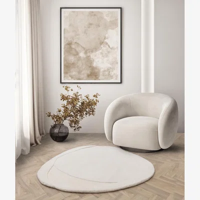 La Redoute Premium Organic Shaped Carved Rug in 100% Wool