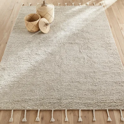 La Redoute Néroli Fringed Hand Knotted Wool XL Rug