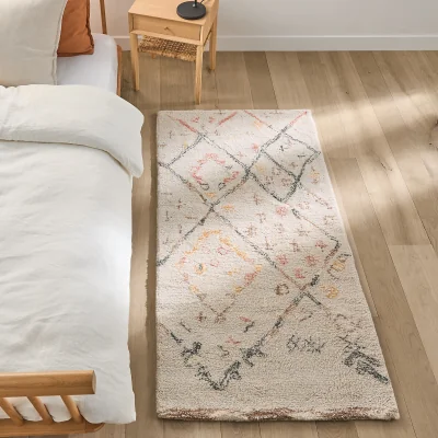 La Redoute Ashwin Hand-Tufted 100% Wool Bedside Rug