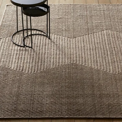 La Redoute Aitor Graphic Textured Wool Rug