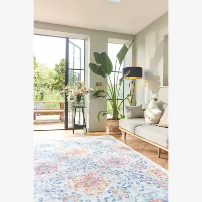 La Redoute Modern Damask Eco-Washable Rug