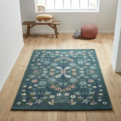 La Redoute Keila 100% Wool Floral Print Rug