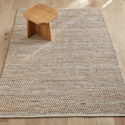 La Redoute Aurok Hand Woven Jute & Recycled Leather Rug