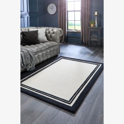 La Redoute Monochrome Double Border Rug in 100% Wool
