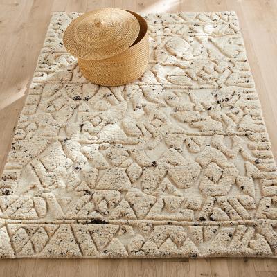 La Redoute Agnix Textured 100% Wool Hand Knotted Rug