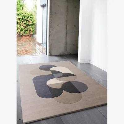 La Redoute Statement Abstract Shapes Rug in 100% Wool