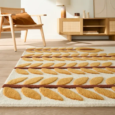 La Redoute Cortes Floral Print 100% Wool Rug