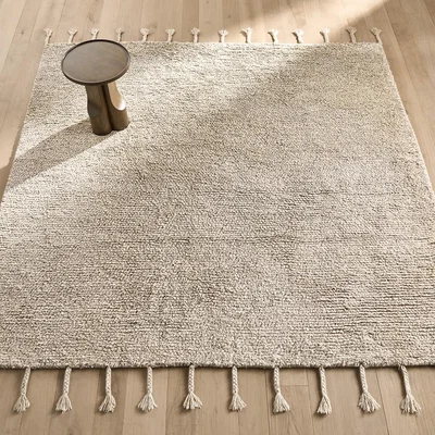 La Redoute Neroli Hand-Knotted Thick 100% Wool Square Rug