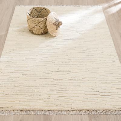 La Redoute Legnaa Fringed Hand Knotted Wool Rug