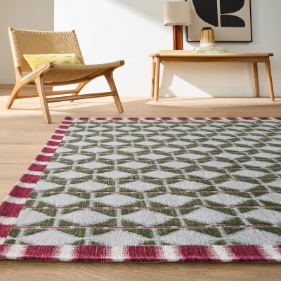 La Redoute Yse 48% Acrylic, 34% Polyester, 18% Cotton Geometric Print Rug