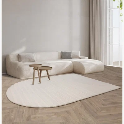 La Redoute Premium Linear Pattern Carved Rug in 100% Wool