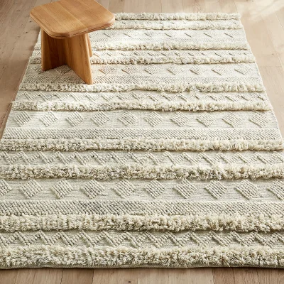 La Redoute Bellika Striped Textured Wool Mix Rug