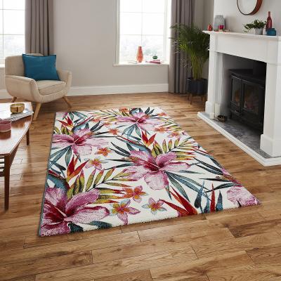 La Redoute Tropical Hibiscus Floral Print Rug