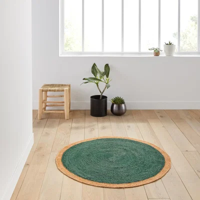La Redoute Aftas Colourful Round Jute Rug
