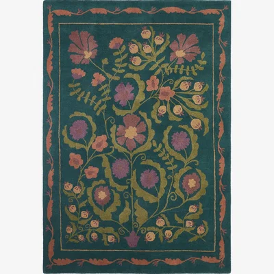 La Redoute Antonia Floral Print 100% Wool Rug