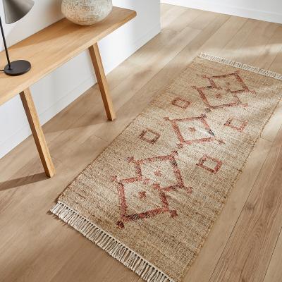 La Redoute Panaji Fringed Hand Woven Jute and Cotton Runner Rug