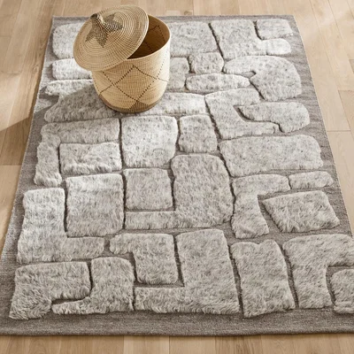 La Redoute Teocali Hand-Knotted Heather Wool Rug