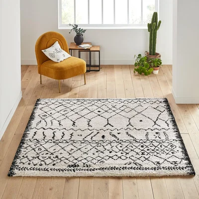 La Redoute Afaw Square Berber-Style 100% Wool Rug
