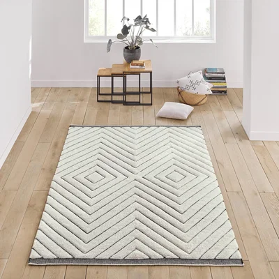 La Redoute Niris Geometric Berber Style Wool Rug
