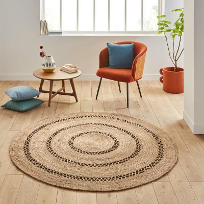 La Redoute Aftas Border Round 100% Jute Rug
