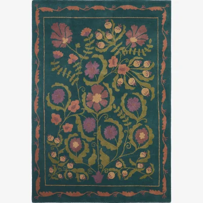 La Redoute Antonia Floral Print 100% Wool Rug