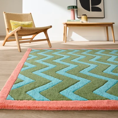 La Redoute Zago Zigzag Print Wool Rug