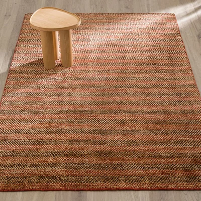 La Redoute Muir Striped Hand-Knotted Wool & Hemp Rug