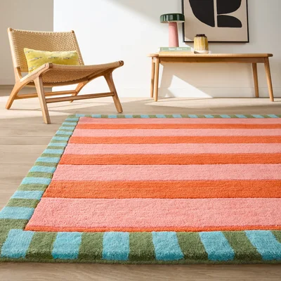La Redoute Lomasi Striped Print Wool Rug