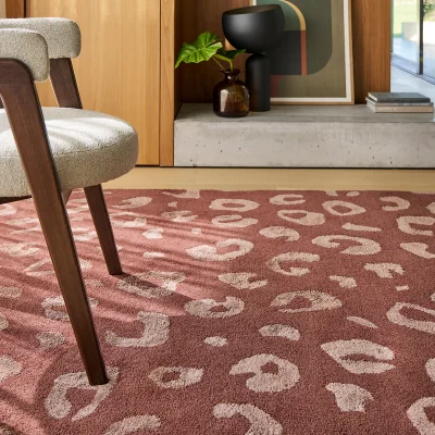 La Redoute Thelma Leopard Print Rug in 65% Wool