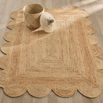 La Redoute Hempy Scalloped Rectangular Jute Rug