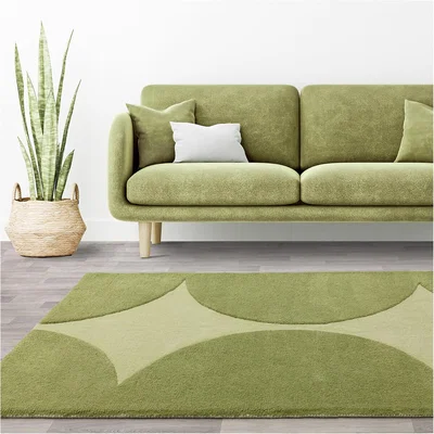 La Redoute Abstract Scallopped Pattern Rug in 100% Wool