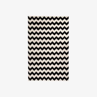 La Redoute Monochrome Zig Zag Stripe Wool Mix Rug