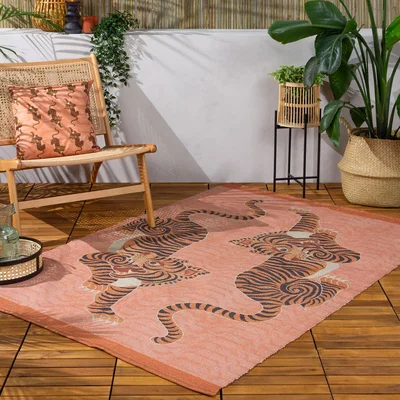 La Redoute Tibetan Tiger Global Washable Digitally Printed Indoor/Outdoor Rug