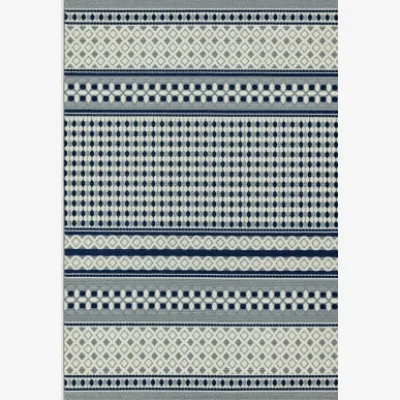 Marks & Spencer Asiatic Antibes Geometric Indoor & Outdoor Rug - MED - Blue, Blue