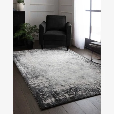 Marks & Spencer Asiatic Kuza Border Woven Rug Grey