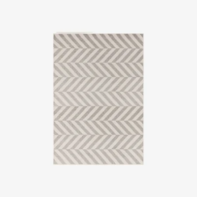 Marks & Spencer Asiatic Muse Chevron Grey Flatweave Rug - LGE, Grey