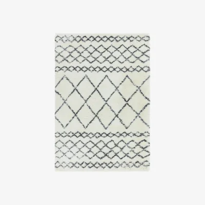 Marks & Spencer Asiatic Alto Moroccan Shaggy Rug - MED - Ivory, Ivory