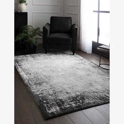 Marks & Spencer Asiatic Kuza Border Woven Rug Grey