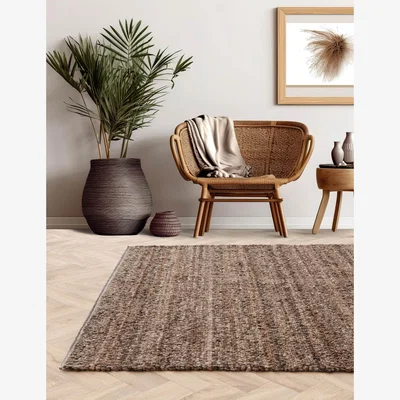 Marks & Spencer Asiatic Abbus Rug - L - Brown, White,Grey,Brown