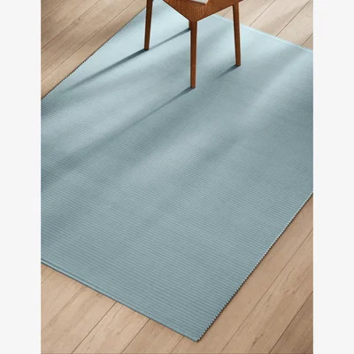 Marks & Spencer M&S Collection Plain Ribbed Rectangle Rug - Large - Soft Blue, Soft Blue