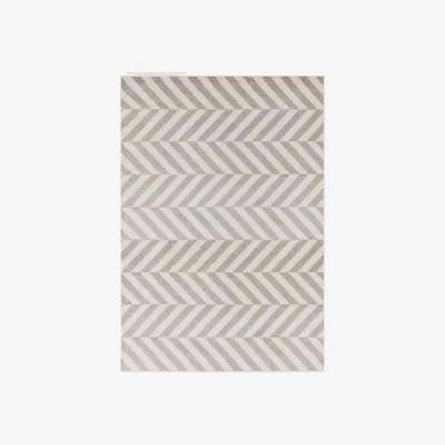 Marks & Spencer Asiatic Muse Chevron Grey Flatweave Rug - MED, Grey