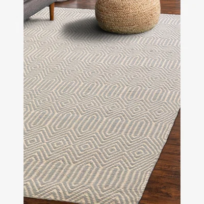 Marks & Spencer Asiatic Geo Diamond Rug - Light Blue, Light Blue