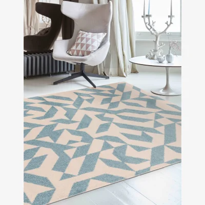 Marks & Spencer Asiatic Muse Shapes Flatweave Rug - Large - Blue, Blue