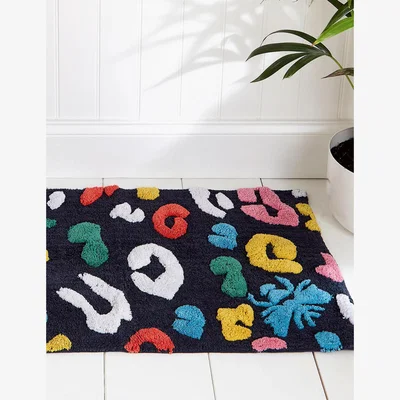 Marks & Spencer Joules Pure Cotton Leopard Bee Bath Mat - Multi, Multi