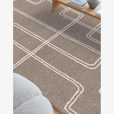 Marks & Spencer Asiatic Ada Pure Wool Geometric Tufted Rug - XL - Grey Mix, Grey Mix