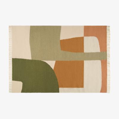 Made.com Waltara Flatweave Wool Rug, Large 160 x 230 cm, Green & Orange