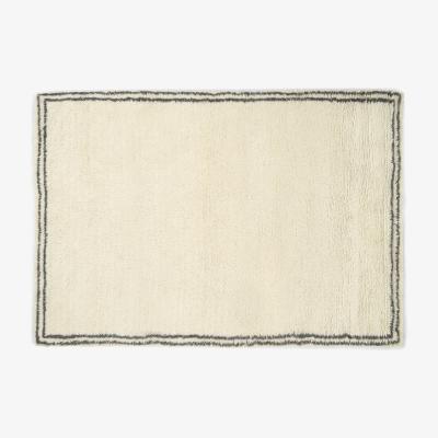 Made.com Heijer Washed Shaggy 100% Wool Rug, Large 160 x 230 cm, Off-White & Black